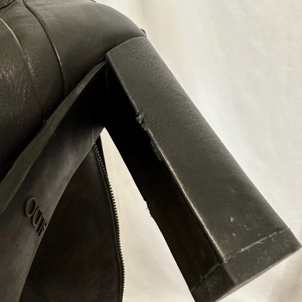 Aldo Black Leather Thigh-High High Heel Boots US 6 - Picture 3 of 5